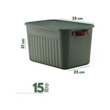 1 Adet Düzenleyici Kapaklı Kutu, Dekoratif Saklama Kutusu, Organizer 35cm 25cm 22cm Yeşil 15