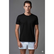 Eros Erkek %100 Pamuk O Yaka Kısa Kollu 2'li T-shirt Atlet - Siyah