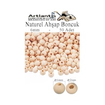 Naturel Ahşap Boncuk 6mm 50 Li 1 Paket Ham Boyanabilir Ahşap Yuvarlak Doğal Boncuklar Takı Tasarım Ektinlik Kreş Okul