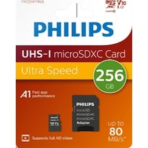 Philips Fm25mp45b/00 256gb Class10 Uhs-ı U1 Tf Adaptörlü Micro Sdxc Hafıza Kartı