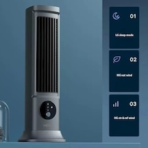 Usb Şarjlı Sessiz Kule Tipi Masaüstü Mini Fan 3 Kademe Ofis Tipi Soğutucu Kule Fanı Acı Kahverengi