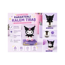 Sevimli Tasarım Kuromi Figürlü Kalemtraş Çocuklar İçin Hediye Kırtasiye Siyah