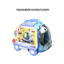 Sesli Hareketli Köpek Ve Araba Çanta Köpek Evi Mavi
