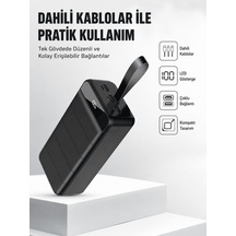 50.000 Mah Kapasiteli Powerbank Hızlı Şarj Destekli, 4 Usb Portlu, Led Işıklı Taşınabilir Enerji Deposu - Xucz50000mahpowerbank-6 Çok Renkli