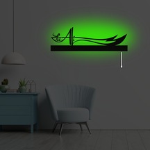Erva Ledli Dekoratif Metal Aplik Hz Ali Yeşil Işık