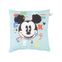 Mickey Funny Lisanslı Karakter Baskılı Pamuk Kırlent, Çok Renkli, 40x40 Cm Açık Bej