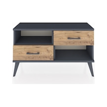 Arges Şifonyer Tek Raflı 2 Çekmeceli 88x30x48 Antrasit-antrasit/çam Antrasit/çam