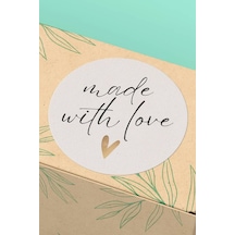 Made With Love Kalpli Beyaz Sticker 3x3cm St2249 Çok Renkli
