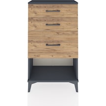 Arges Komodin 3 Çekmeceli 60x30x106 Antrasit-çam Antrasit