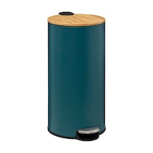 5five Çöp Kovaları Simply Smart Bambou 30 Lt Metal Petrol Mavisi Koyu Mavi