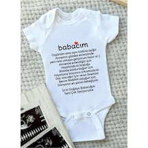 Tuğbababy Baby Babaya Özel Doğum Günü Zıbın Kız Erkek (533427533) Beyaz
