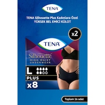 Silhouette Plus Kadınlara Özel Yüksek Bel Emici Külot Siyah L 8'li 2 Paket 16 Adet