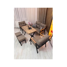 Houseart Mila ,model, Balkon, Bahçe, Cafe, Metal Koltuk Takımı, Bahçe Takımı , Çay Seti, 2+1+1 , Yemek Masası , Balkon Mobilyası Cappuccino