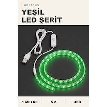 Onerous 1 M 5v Yeşil Led Şerit, Anahtarlı, Usb