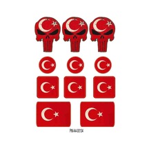 Motosiklet Bayrak Sponsor Tasarım A4 Çoklu Sticker Seti 2 Diğer