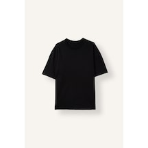 Defacto Bisiklet Yaka Loose Fit Kısa Kollu Tişört I7899ax26aubk81 Siyah-bk81