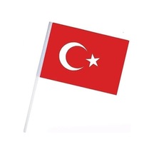 Çıtalı Bayrak Kağıt 21x29 Cm 10 Adet Ay Yıldızlı Türk Bayrağı Çıtalı Sopalı Büyük Bayrak Plastik Çubuk Diğer