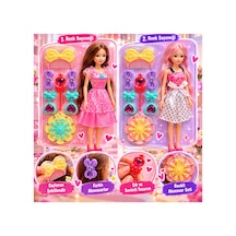 Aksesuarlı Oyuncak Bebek Seti, Saç Aksesuarları Dahil Pembe - 928050743