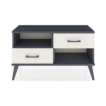 Arges Şifonyer Tek Raflı 2 Çekmeceli 88x30x48 Antrasit-antrasit/aytaşı Antrasit/aytaşı