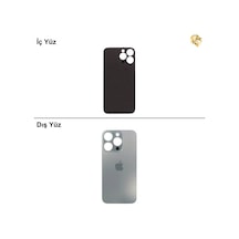 Apple Uyumlu iPhone 13 Pro Max Gümüş Renk Arka Kapak Arka Cam Batarya Kapağı Lazer Kesim Kapak Pil Kapağı