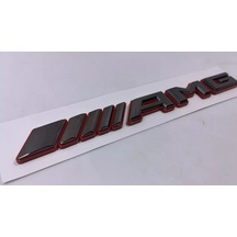 Benz Özel Tasarım Amg Monogram Gri-kırmızı Bagaj Yazısı Mercedes 400