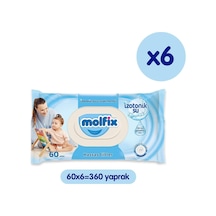 Izotonik Sulu Islak Mendil Hassas Ciltler 60'li X 6 Adet 360 Yaprak 10'lu Set