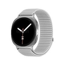 Galaxy Watch 8 40mm/44mm Ve Watch 8 Classic 46mm İle Uyumlu Metal Bağlantılı, Hafif Ve Yumuşak Kumaşlı Hasır Kordon Gri
