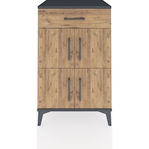 Hyperion Komodin Tek Raflı Tek Çekmeceli 4 Kapaklı 60x44x96 A... Antrasit