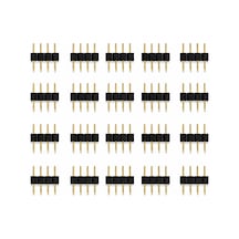 Rgb Led Konnektör 4 Pin Erkek Rgb Led Şerit Birleştirme Ucu Erkek Jumper İğne Konnektör Siyah Çok Renkli