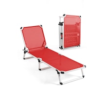 Missidea Alüminyum Katlanır Ve Taşınır Şezlong Red Kırmızı