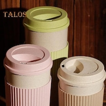 Yeşil 350 Ml/450 Ml/550 Ml Kahve Kupa Sızdırmaz Anti-haşlanma Dayanıklı Mükemmel Çok Amaçlı İçecek Kahve Su Kapaklı Bardak Okul İçin 350 Ml