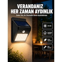 Bahçe Ve Dış Mekanlar İçin Güneş Enerjili 20 Led Hareket Sensörlü Lamba Yeni Nesil - Lisinya