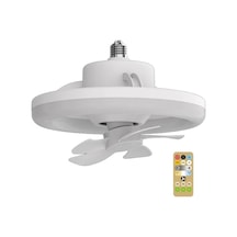 Bosphorusboutique Tasarruflu Salon/yatak Odası Led Kumandalı Geeroyoo Fanlı Enerji E27 Döner Beyaz Avize Akıllı 48w 360 Hp