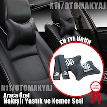 Volkswagen Oto Koltuk Kılıfı Ve Başlık Uyumlu Deri Yastık Set