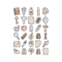 30 Adet Vintage Mistik Botanik Sticker Seti - Laptop Defter Ajanda Scrapbook İçin Çok Renkli