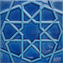 Can Seramik - 20x20 Cm. Rölyefli Selçuklu Yıldızı Seramik Karo N11.230