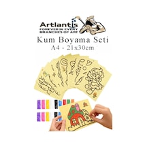 Kum Boyama Seti 1 Adet 20x30 Cm A4 Boyutunda Büyük Boy Kaliteli Kum Boyama Çalışması Tuz Boyama Etkinlik