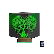 Luvivia Hayat Ağacı Kalp Ağaç 3d Lamba - Masa Gece Lambası Şeffaf