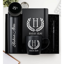 Bk Gift Kişiye Özel Siyah Dereceli Termos, Kupa Ve Tükenmez Kalem Hediye Seti-1 Babalar Günü Hediyesi, Yeni İş Hediyesi, Öğretmene Hediye Kobitmeyen