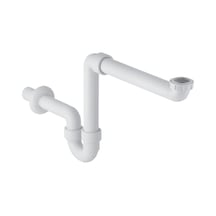 Lavabo İçin Geberit P Tipi Sifon, Yer Tasarruflu Model, Yatay Çıkış: D 40mm, G 1 1/2 , Alp Beyazı Beyaz