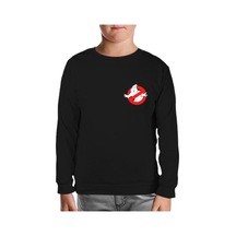 Ghost Busters Logo Siyah Çocuk Sweatshirt Siyah
