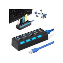 4 Port Usb 3.0 Çoklayıcı Hub Anahtarlı Işıklı On Off Chipli Model