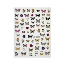 Nail Art Sticker Kendinden Yapışkanlı, Tırnak Süsleme, Tırnak Dövmesi Stikır 1010 Çok Renkli-1010