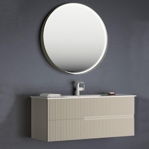 Orka Moonlight 120 Cm Mdf Mat Vizon Banyo Dolabı Takımı Krem