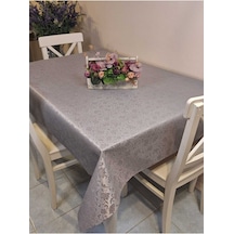 Elyaflı Pvc Muşamba - Desenli Silinebilir Masa Örtüsü Fnt514-53 Gri