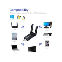 1300mbps Adaptör Wifi Ağ Kartı Masaüstü Bilgisayar Pc İle Uyumlu Realtek Rtl 8812bu Usb3.0 Wifi Adaptör, 2.5g 5g 5.8g Adaptör, Usb Wifi Alıcı Usb 1.1,2.0,3.0 Ac1300