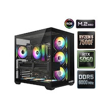 Xaser Sage X50 R5-7500F Ddr5 16 GB 512 GB M.2 NVMe SSD 8 GB RTX5060 Free Dos Masaüstü Oyuncu Bilgisayarı