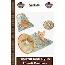Kedioyuncağı İnteraktif Katlanabilir Peluş Fare Oyuncaklı Kirpi Hışırtılı Kedi Oyun Tüneli Çantası