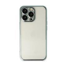 Apple iPhone Uyumlu  14 Pro Max Uyumlu Kılıf Lensli Silikon - Yeşil