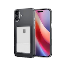 Apple iPhone  Uyumlu  16 Plus Kılıf Kart Şeffaf Silikon - Şeffaf
